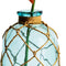 Rustic Glass Bottle Vase Decorative Blue Flower Vase with Creative Rope Net (Small)