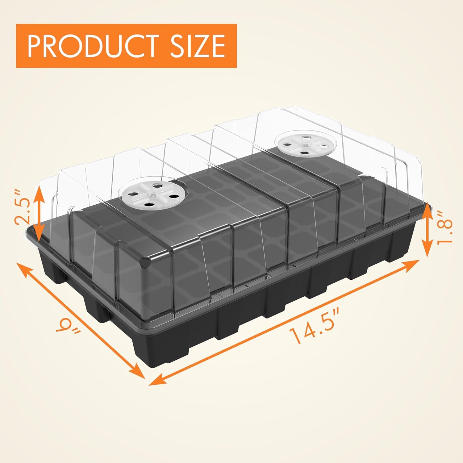 5-Set Seed Starter Tray Kits, Plant Germination Trays, Seed Starting Trays with Dome and Base (40-Cell per Tray)