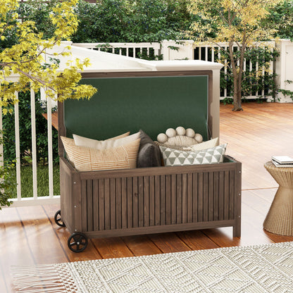 56-Gallon Wood Deck Box with Removable Waterproof PE Liner