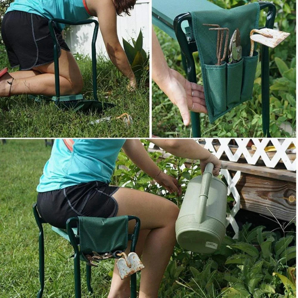 4PCS Garden Kneeling Stool Side Toolkit,Side Kit Large Tool Pocket for Gardening Lovers,Garden Kneeling Stool Side Kit