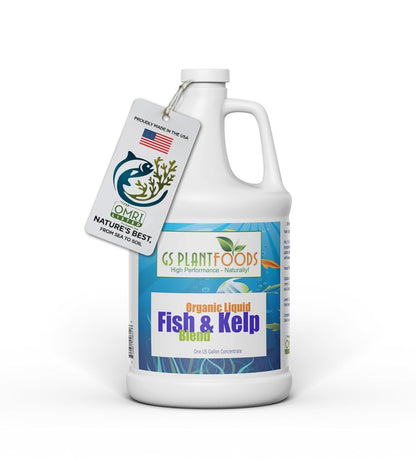 Omri Listed Fish & Kelp Fertilizer by  (1 Gallon) - Organic Fertilizer for Vegetables, Trees, Lawns, Shrubs, Flowers, Seeds & Plants - Hydrolyzed Fish and Seaweed Blend