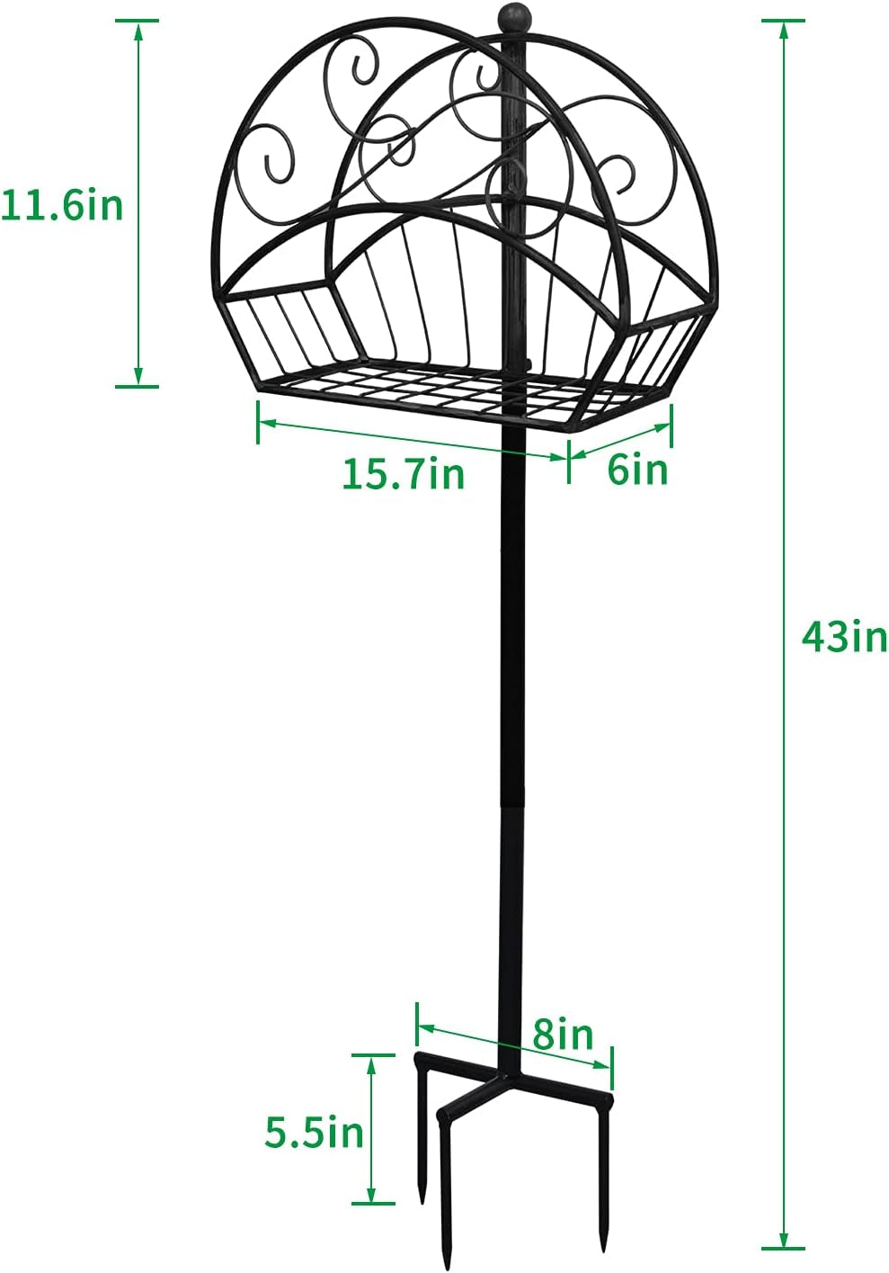 Garden Hose Holder Heavy Duty Metal Freestanding Water Hose Hanger Stand Rack W/Storage for Tools(Hose Not Include)