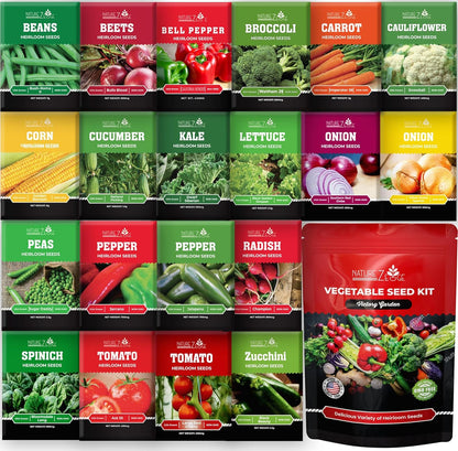 , 20 Variety, Survival Seeds for Planting Vegetables and Fruits, Survival Seed Vault, Doomsday Preppers Supplies, Gardening Seeds Variety Pack, Vegetable Seeds for Planting Home Garden…