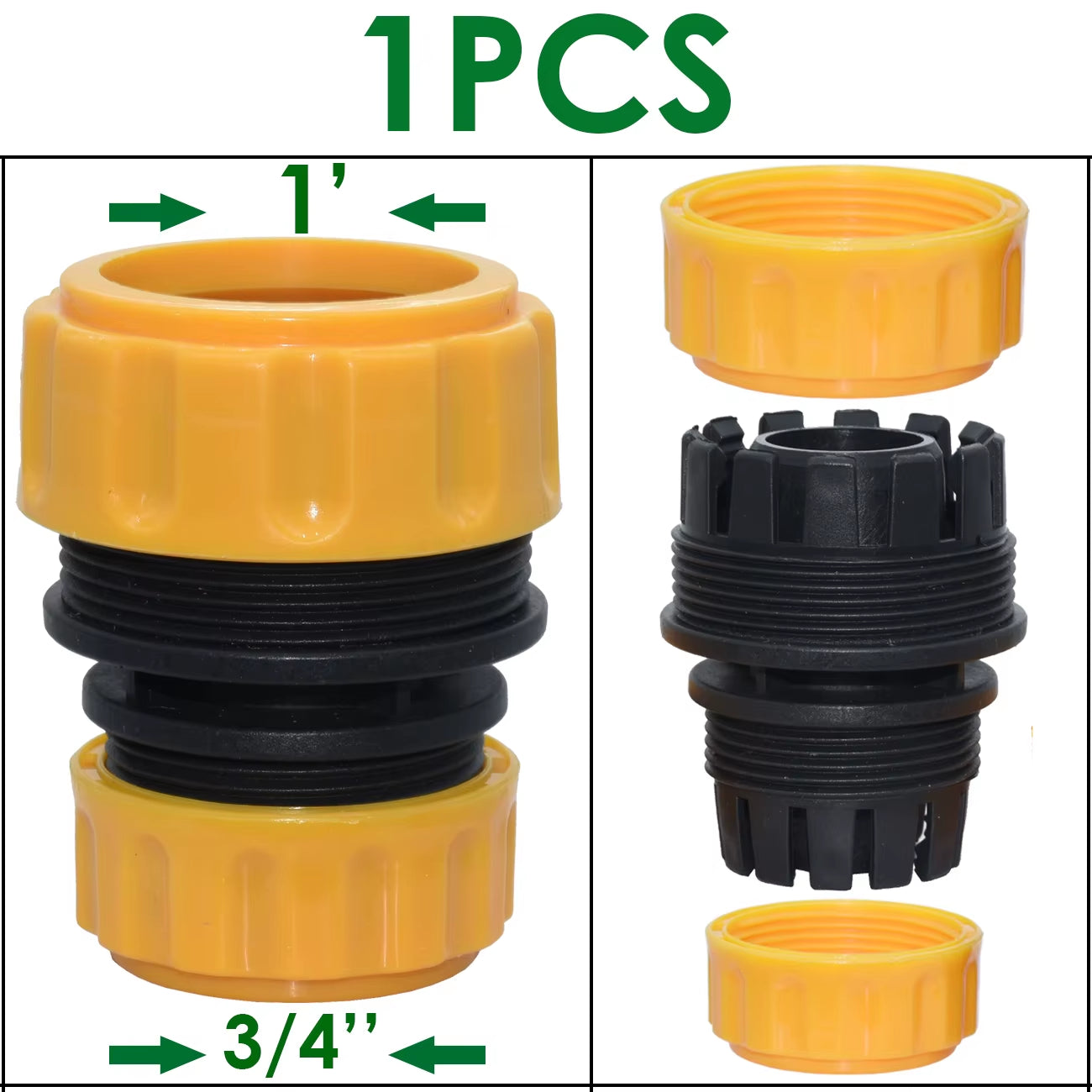 1/2" 3/4'' 1 Hose Connector Garden Tools Quick Connectors Repair Damaged Leaky Adapter Garden Water Irrigation Connector Joints