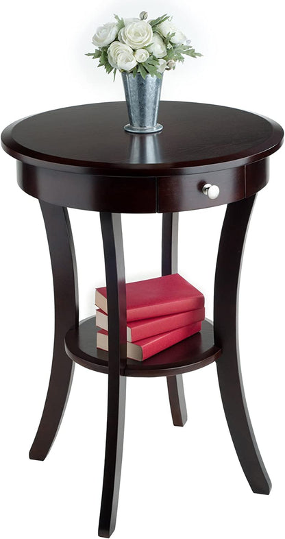 Wood Sasha Accent Table, Cappuccino(Color May Slightly Vary), 20 in X 20 in X 27 In