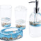 4 Piece Acrylic Liquid 3D Floating Motion Bathroom Vanity Accessory Set Conch