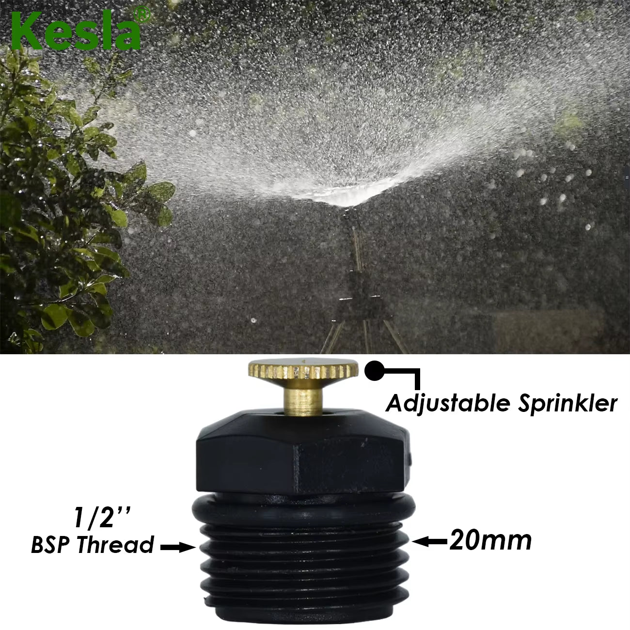 5PCS 20Mm Adjustable Watering Sprinkler 1/2'' Thread Spray Nozzle Garden Lawn Drip Irrigation System Kit Home Garden Tools