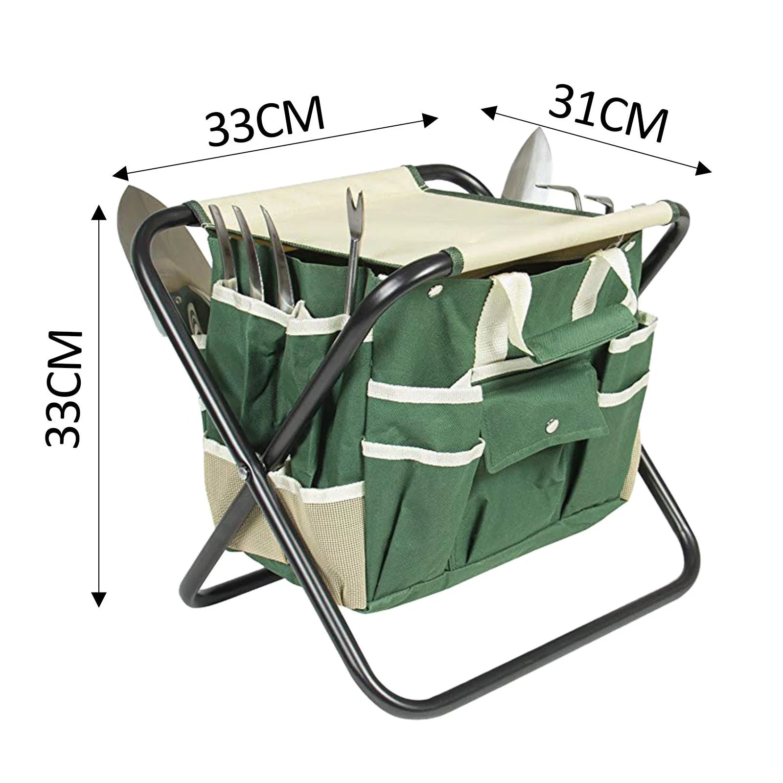 Heavy Duty Garden Tools Set Gardening Tool Set Folding Stool Durable Hand Tools with Wooden Handle for Yard Bonsai Backyard Planting Flower