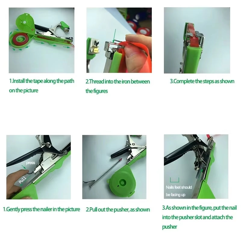 New Gardening Tools Potable Plant Hand Tying Tape Tool Machine Stem Branch Binding Tools for Vegetables Grapes Vines Tapener